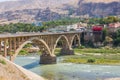 Panoramic view of the new bridge in Hasankeyf