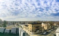 A panoramic view of the New Jersey neighborhood with the New York City Royalty Free Stock Photo