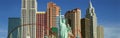 Panoramic view of New York New York Hotel with Statue of Liberty at sunrise, Las Vegas, NV