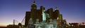 Panoramic view of New York New York Hotel with Statue of Liberty at sunrise, Las Vegas, NV Royalty Free Stock Photo