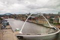 Panoramic view of Newcastle and Gateshead Quayside and Bridges in north east  England Royalty Free Stock Photo