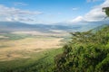 Panoramic view of the Ngorongoro Conservation Area on a clear day from the mountainside. Tanzania, Africa Royalty Free Stock Photo