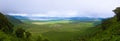 panorama of Ngorongoro Crater in small rainy season Royalty Free Stock Photo