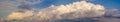 Panoramic view of nice clouds in blue sky Royalty Free Stock Photo