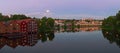 Panoramic view of Nidelva River from Old Town bridge.Trondheim.Norway Royalty Free Stock Photo