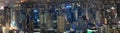 Panoramic view of night city scape Bangkok building Royalty Free Stock Photo