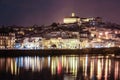 Panoramic view at night. Coimbra. Portugal Royalty Free Stock Photo