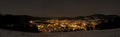 Panoramic view of the night lights of the city Royalty Free Stock Photo