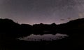 A Panoramic view of the night sky over Blea Tarn in the English Lake District Royalty Free Stock Photo