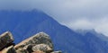 panoramic view of nilgiri mountains and monsoon clouds over the hills near ooty in tamilnadu Royalty Free Stock Photo