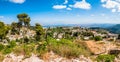 View on North Galilee nature, Safed cityscape and Kinneret Lake in Israel