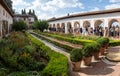 panoramic view of the North pavilion of the Patio de la Acequia in the Almunia palace in the Generalife