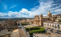 Panoramic view of Noto old town and Noto Cathedral, Sicily, Italy Royalty Free Stock Photo