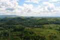 Panoramic view from the observation deck of the Chocolate Hills in the national park, Philippine island Bohol Royalty Free Stock Photo