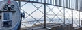 Panoramic view of the observation deck of the Empire State Building in Manhattan, in the Big Apple and most famous of New York in Royalty Free Stock Photo