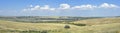 Panoramic view from observation deck near Cernavoda town on Danube river