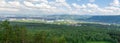 Panoramic view from the observation deck Nikolaevskaya Sopka in the city of Krasnoyarsk Royalty Free Stock Photo