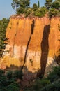 Panoramic view of the ocher lands in the natural park