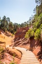 Panoramic view of the ocher lands in the natural park