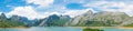 Panoramic view od reservoir in mountains of Picos de Europa