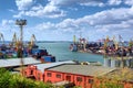 Panoramic view at the Odessa cargo port