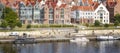 Panoramic view of Odra river waterfront in Szczecin, Poland