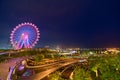 Panoramic view on The Oh Bay Haibin culture park in Shenzhen at night Royalty Free Stock Photo