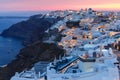 Panoramic view  of Oia just after sunset, Santorini, Greece Royalty Free Stock Photo