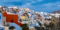 Panoramic view of Oia, Santorini, Greece Royalty Free Stock Photo