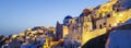 Panoramic view of Oia village at night Royalty Free Stock Photo
