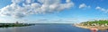 Panoramic view of Oka river in Nizhny Novgorod Royalty Free Stock Photo