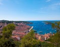 Panoramic view of old city of Hvar in Croatia during hot summer day Royalty Free Stock Photo