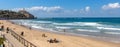 Panoramic view of Old City of Jaffa at Mediterranean coastline with seaside Jaffa beach in Tel Aviv Yafo, Israel Royalty Free Stock Photo