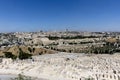 Panoramic view of the old city of Jerusalem from the Western wall Royalty Free Stock Photo