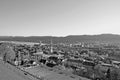 Panoramic view of the old city of ZÃÂ¼rich from the roof of the Swiss Federal Institut of Technology ETH to Uetliberg