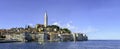 Panoramic view on old coastal town Rovinj, Istria, Croatia Royalty Free Stock Photo