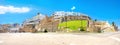 Panoramic landscape with ancient fortress and residential houses in Medina. Tangier, Morocco