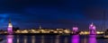 Panoramic view of the old harbor of La Rochelle with its famous towers