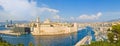 Panoramic view of the old Marseille harbor from the Palais du Pharo (Europe - France) Royalty Free Stock Photo