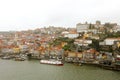 Panoramic view of old Porto Oporto city and Ribeira over Douro river from Vila Nova de Gaia, Portugal Royalty Free Stock Photo