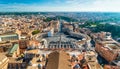 Panoramic view of old Rome from St Peter`s Basilica in Vatican City Royalty Free Stock Photo