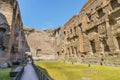 Panoramic view on old swimming pool in the scenic ruins of ancient Roman Baths of Caracalla ( Thermae Antoninianae