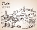 Panoramic view of old Tbilisi, Georgia. Royalty Free Stock Photo