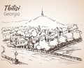 Panoramic view of old Tbilisi, Georgia.