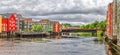 View of the Old Town Bridge in Trondheim, Norway. Royalty Free Stock Photo