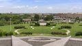 Looking down the steps and across the lawn towards Old Town Alexandria, Virginia as seen from the George Washington Masonic Temple Royalty Free Stock Photo