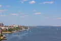 A panoramic view on Old Town Alexandria and Washington DC downtown, USA. Royalty Free Stock Photo