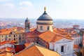 Panoramic view of the old town of Bergamo Royalty Free Stock Photo