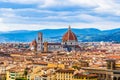 Panoramic view of  old town and  Cathedral of Santa Maria del Fiore in Florence, Tuscany, Italy Royalty Free Stock Photo