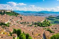 a panoramic view from the old town of Citta Alta. Royalty Free Stock Photo